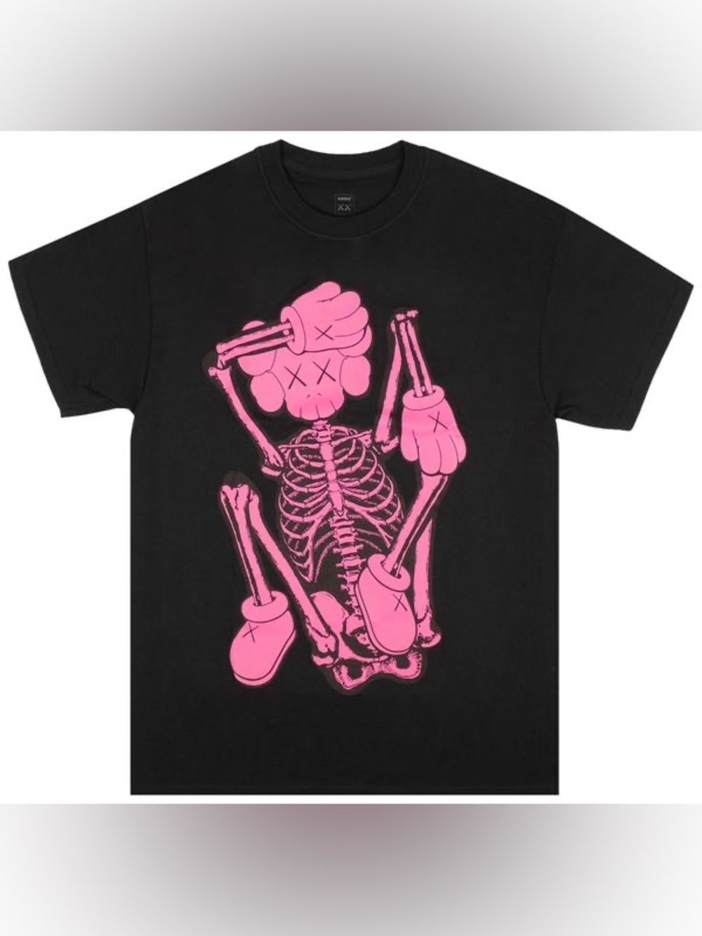 KAWS Skeleton New Fiction Bone T-Shirt 'Black' Size Large